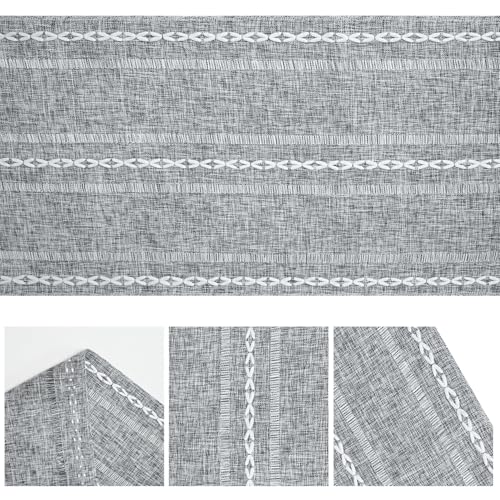 Artoid Mode Dark Grey Rustic Cotton Linen Table Runner 13x60 Inch - color: Dark Grey, size: 13" x 60"