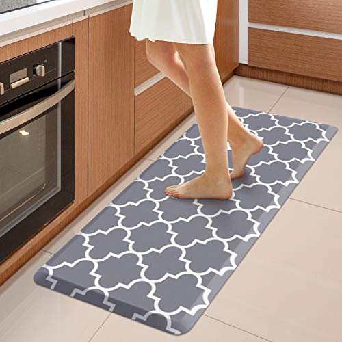 WISELIFE Kitchen Mats and Rugs Cushioned Anti-Fatigue, 17.3"x 39", Grey - color: Stylish Grey, size: 39"L x 17.3"W x 0.5"Th