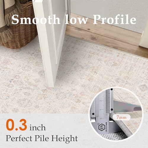 2x3 Apricot Area Rug Neutral Distressed Carpet - color: Accent | Beige Multi, size: 2' x 3' (Rectangular)