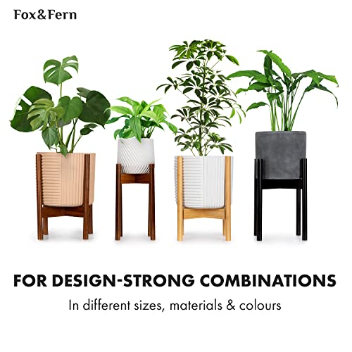 Fox & Fern Large Adjustable Plant Stand Indoor, Bamboo Stand, 8 - 12 Inch - color: Bamboo, size: 8 - 12 Inch