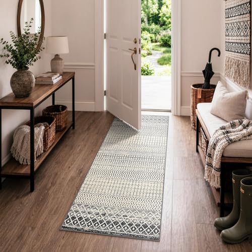 2x5 Black Runner Rug Non Slip Washable Entryway Rugs Indoor - color: Black, size: 2' x 5' (Runner)