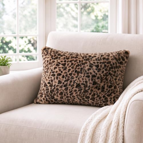 Cheetah Pillow Covers 20x26, Faux Fur Leopard Print Pillow Cases Set of 2 - size: 26" x 20" (Pack of 2)