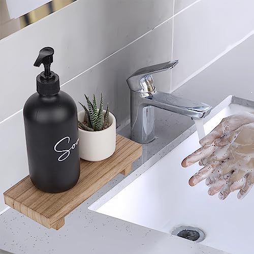 Wood Bathroom Tray Farmhouse Decor Kitchen Soap Holder, 8.7"x3.6" Brown - color: Brown, size: 8.7" x 3.6" x 1.6"