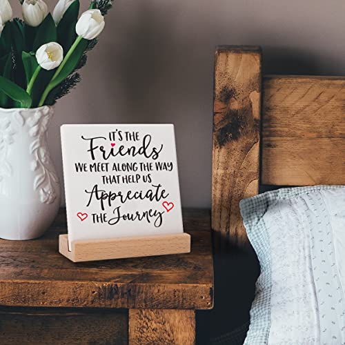 Friend Friendship Birthday Gifts for Best Friends Bestie BFF, Thank You Gifts for Work Sister Bestie True Long Distance New Friend Friendgiving Appreciation Decor Plaques - style: Friends