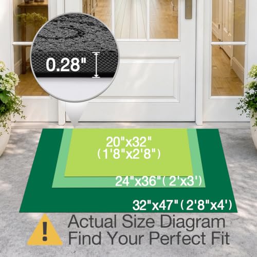 LUMI Outside Welcome Door Mat 32x47, Non-Slip Heavy Duty Dirt Trapper, Grey - color: Grey Welcome Home, size: 32"x47"
