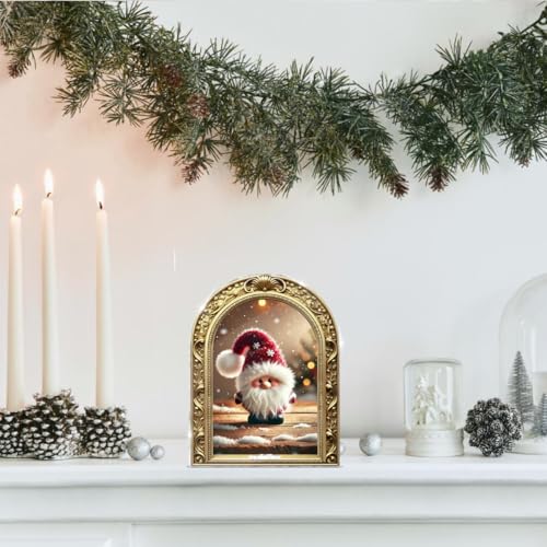 Cute Santa Figurine Framed Christmas Sign Table Decorations - color: SANTA10