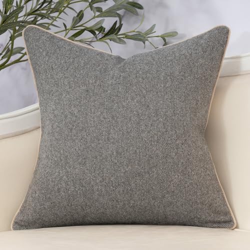 Yangest Neutral Floral Pillow Cover 24 x 24 Inches, Vintage Chenille Square Throw Pillow Cover Soft Decorative Farmhouse Accent Couch Pillow Cover for Living Room Bedroom, Grey - color: Grey, size: 24" x 24" (Pack of 1)