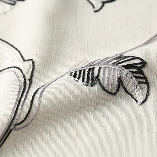 VOGOL Vine Embroidered Kitchen Tier Curtains, 30 x 30 Inches, 2 Panels - color: Grey, size: 30"W x 30"L (Pack of 2)