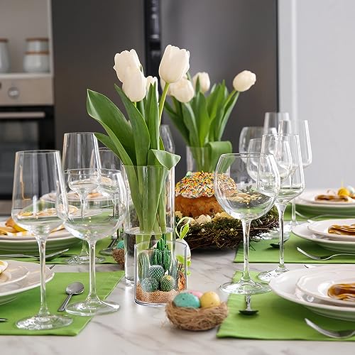 Homjoy 4 Pack Glass Cylinder Vases 4,6,8,10 Inch Tall Clear Flower Vase Hurricane Floating Candle Holder for Table Centerpiece Wedding Home Decor - size: 4 Pack(4,6,8,10 Inch )