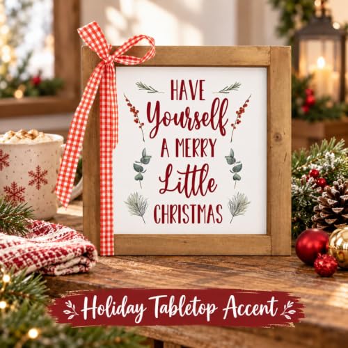 Have Yourself A Merry Little Christmas Sign, Table & Wall Decor - color: white-7