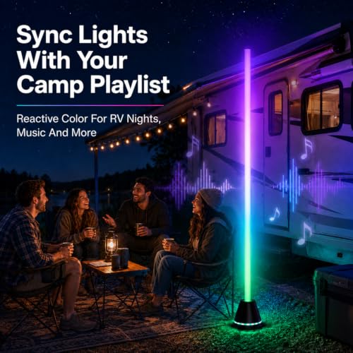 ICRGB Corner Floor Lamp with Speaker, Ambient Mood Lighting for Room Decor