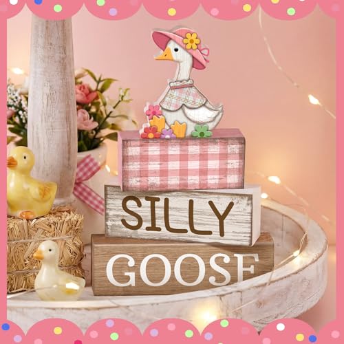 Yuntau 4 Pcs One Silly Goose Table Decor Baby Shower Birthday Party Decor - style: Goose