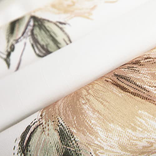 Leeva Farmhouse Floral Valance, Light Brown, 52 x 18, Rod Pocket, 1 Panel - color: T11, size: 52"W x 18"L (Pack of 1)