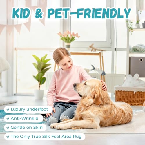 Beach Pattern 2.6x10ft Runner Rug Non Slip Washable Kitchen Runner Rug with Rubber Backing,Low-Pile Soft Washable Runner Rugs for Hallway Entryway Kitchen Bedroom Living Room Bathroom - color: Light Blue Beach, size: 2'6''x10'