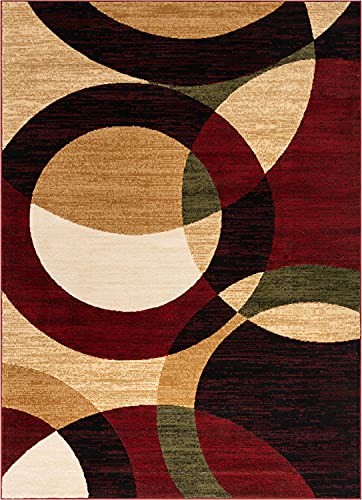 Well Woven Dulcet Bingo Red Modern Geometric Area Rug (5'3" x 7'3") - color: Red, size: 5'3" x 7'3" (Rectangular)