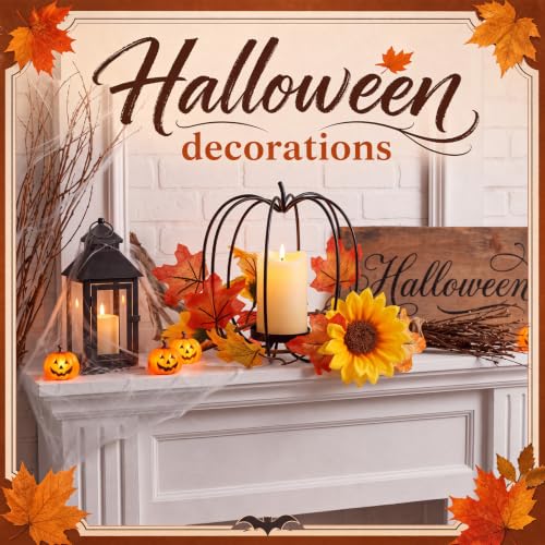 Metal Pumpkin Candle Holder 5.9" x 7.5" Fall Table Dining Centerpiece
