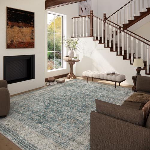 Machine Washable Living Room Rug: 8x10 Area Rugs for Bedroom Large Carpet - color: Light Blue, size: 8' x 10' (Rectangular)