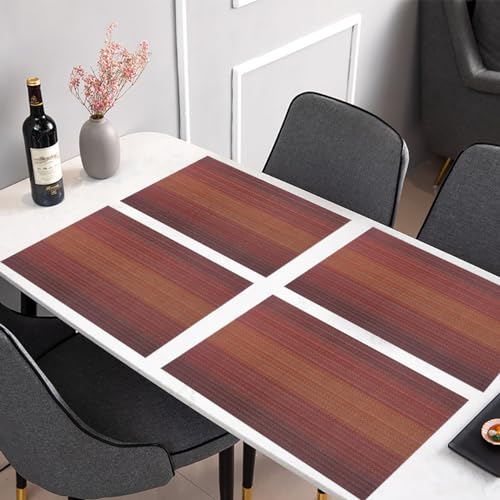 PIGCHCY 72 inches Table Runner,Table Centerpiece, Heat Resistant Vinyl Woven Washable Table Mats Sets (Scarlet Red) - color: Gradient: Red Scarlet, size: 1 Table Runner