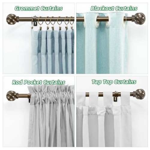 LLPJS Curtain Rods 16-76", 1 in Adjustable Brown Rod with Finials, 1 Pack - color: Brown, size: 16" to 76" - 1 pack