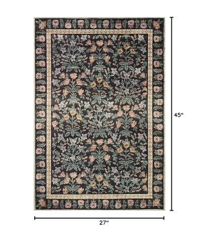 Loloi Rifle Paper Co Eden Mughal Garden Black 2'-3" x 3'-9" Accent Rug - color: Mughal Garden Black, size: 2'3" x 3'9" (Rectangular)