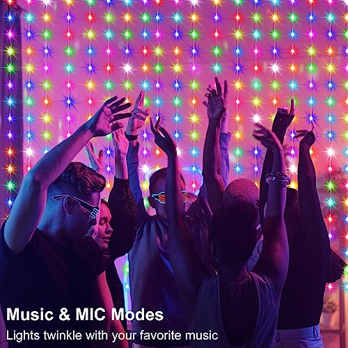 Smart Curtain Lights RGB 5050 Built in Chip with APP Remote Control - size: 8Ft x 6Ft