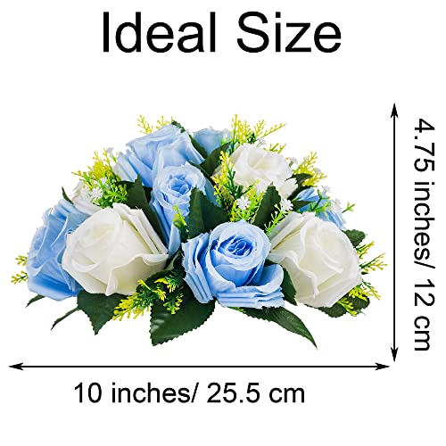 Flower Centerpieces for Wedding Tables: Blue & White, 2 Packs - color: Blue & White
