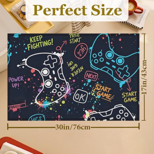 Colorful Game Controller Bath Mat Rug, Door Mat Doormat Entrance Non-Slip Bathroom Rugs for Entryway Bathroom Kitchen 17 x 30 Inch - color: Colorful Game Controller