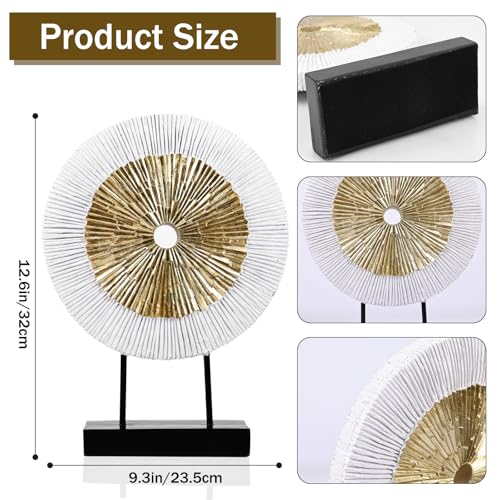 DOVDOV Wood Color Round Irregular line Statue, Unique Home Sculpture, Brown Home Decor for cabinets Above Coffee Table, entryway Table top TV Stand, Dining Table Centerpiece