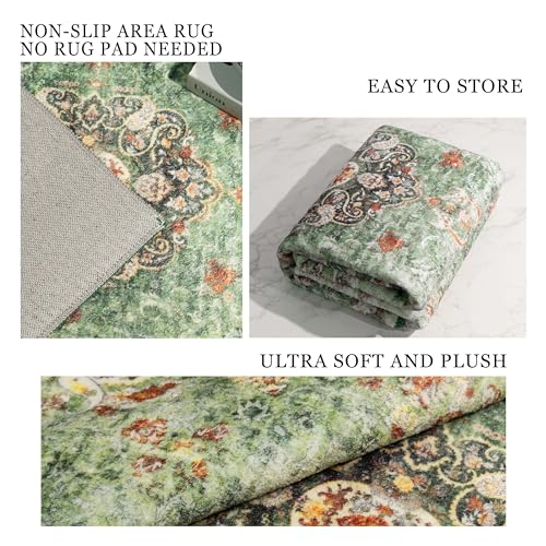 Small Rugs 2x3 Boho,Green Rug for Entryway Bathroom Bedroom - color: Green, size: 2'x3'