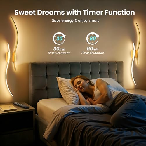 10000mAh Battery Operated Wall Sconces Set of 2, Gold, 31.5 Inch - color: Gold, size: 31.5in