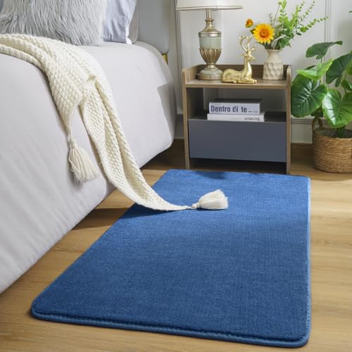 Amearea Modern Washable Runner Rugs, 2x4 Feet Blue Bedroom Runner Rug - color: Blue, size: 2' x 4' (Runner)