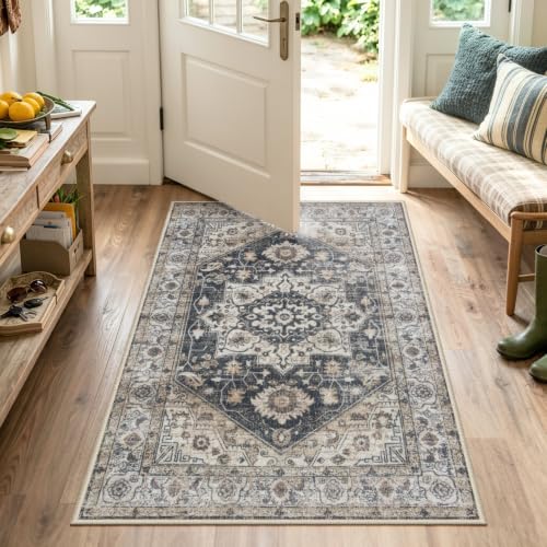 Collive 3'x5' Boho Washable Front Indoor Large Entryway Area Rug - color: Black/Multi, size: 36" x 59"