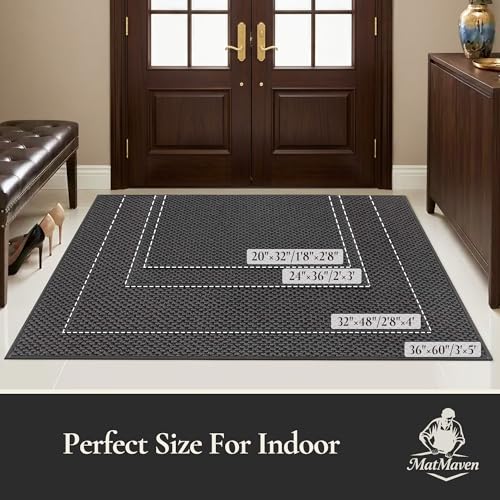 Dirt Trapper Door Mat 24"x 36",Non Slip Washable Doormat,Dark Grey - color: Dark Gray, size: 24" x 36"