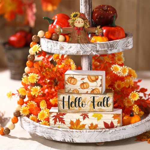 4 Pcs Hello Fall Decoration for Home Scarecrow Pumpkin Table Centerpiece - style: Cute Scarecrow
