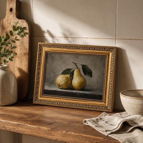 WZGZXU Vintage Kitchen Pear Wall Art Pear Still Life Picture Wall Decor - color: Pear, size: 10"L x 8"W