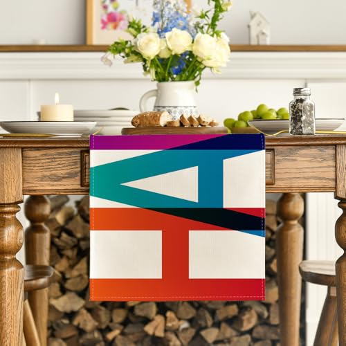 Artoid Mode Colorful Happy Birthday Table Runner, Seasonal Kitchen Dining Table Decoration for Home Party Decor 13x72 Inch