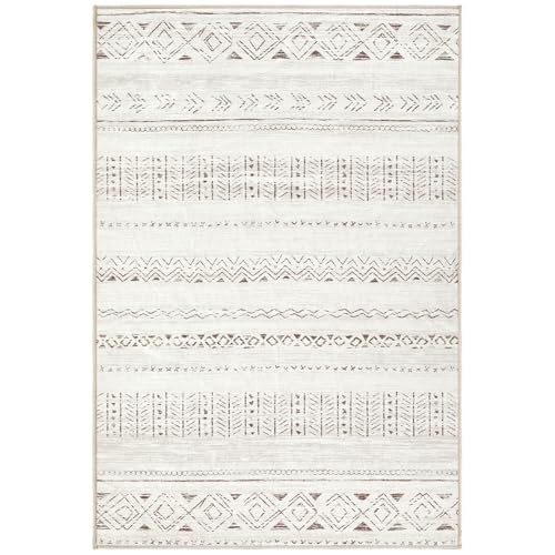 cotiled Washable 2x3 Entryway Rugs: Boho Moroccan Soft Small Rug - color: Light Brown/Cream, size: 2' x 3' (Rectangular)