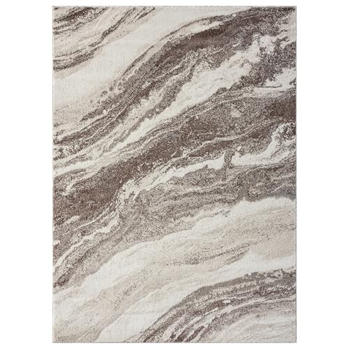 LUXE WEAVERS Abstract Art Deco Area Rug Brown 8x10 - color: Brown, size: 8' x 10' (Rectangular)