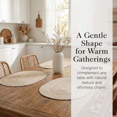 Placemats Set of 4, Woven Oval Braided Dining Table Mats(Beige) - color: Beige, size: 4 pcs