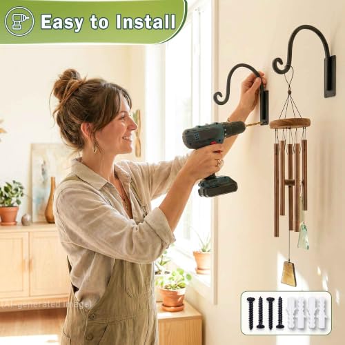 Heavy Duty Plant Hanger Bracket 4-Packs, Outdoor Metal Plant Hangers - size: 1A-8“ 4PCs