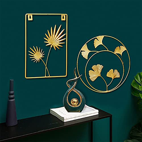 Norrclp Home Decor Modern Abstract Art Ceramic Statue Table Decor (Large) - color: Green and Gold, size: Large
