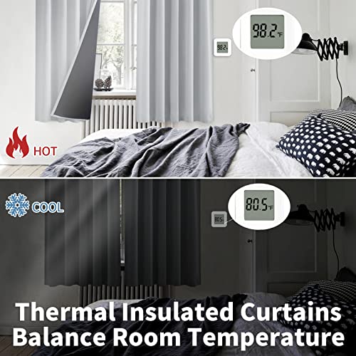 BGment Thermal Insulated 100% Blackout Curtains for Bedroom, Light Grey - color: Light Grey, size: 38"W x 63"L (Pack of 2)