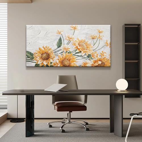 Canvas Wall Art For Living Room Sunflower Wall Art Prints 24" X 48" - color: yellow, size: 48"L x 24"W