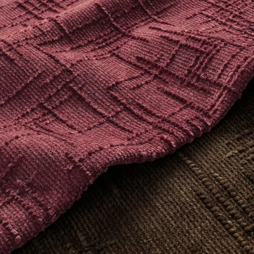 MIULEE Slubby Textured Decorative Throw Pillow Covers Burgundy 18x18 - color: Burgundy, size: 18" x 18" (Pack of 2)
