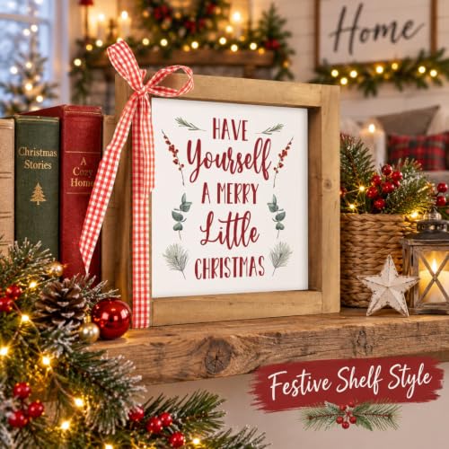 Have Yourself A Merry Little Christmas Sign, Table & Wall Decor - color: white-7
