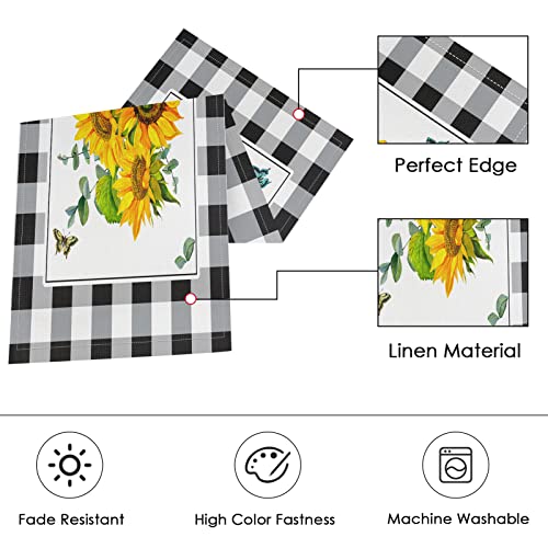 ArtSocket Table Runner and Placemats Set of 6, Sunflower Buffalo - color: Sunflower