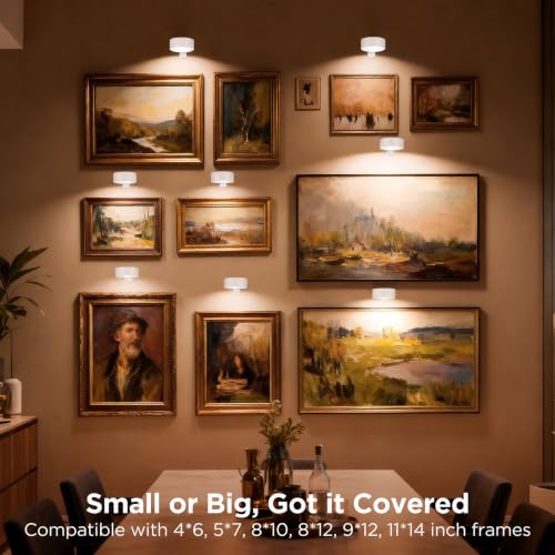 4-Pack Picture Lights for Wall, Rechargeable Wireless Poster Lights, White - color: White