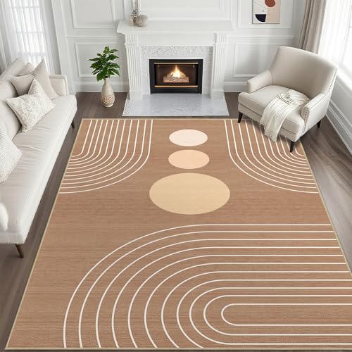 9x12 Boho Area Rug for Living Room Modern Geometric Abstract Rug Brown - color: Camel Brown, size: 12' x 9' (Rectangular)