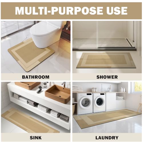 YDKGL Toilet Rugs U Shaped Non Slip Bath Mat Toilet Mats for Bathroom - color: A- Brown, size: 20" x 24" (U-shape)