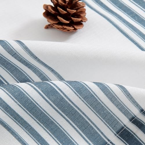 jinchan Linen Balanced Stripe Valances for Window 16 inch,Blue,1 Panel - color: Balanced Stripe | Blue, size: 50"W x 16"L (Pack of 1)